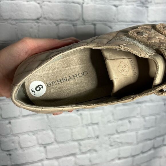 NEW Bernardo taupe quilted leather chunky sole sneakers size 9M - Picture 8 of 10